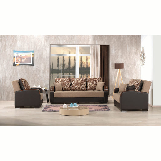 Mobimax Upholstered Convertible Sofabed with Storage Brown