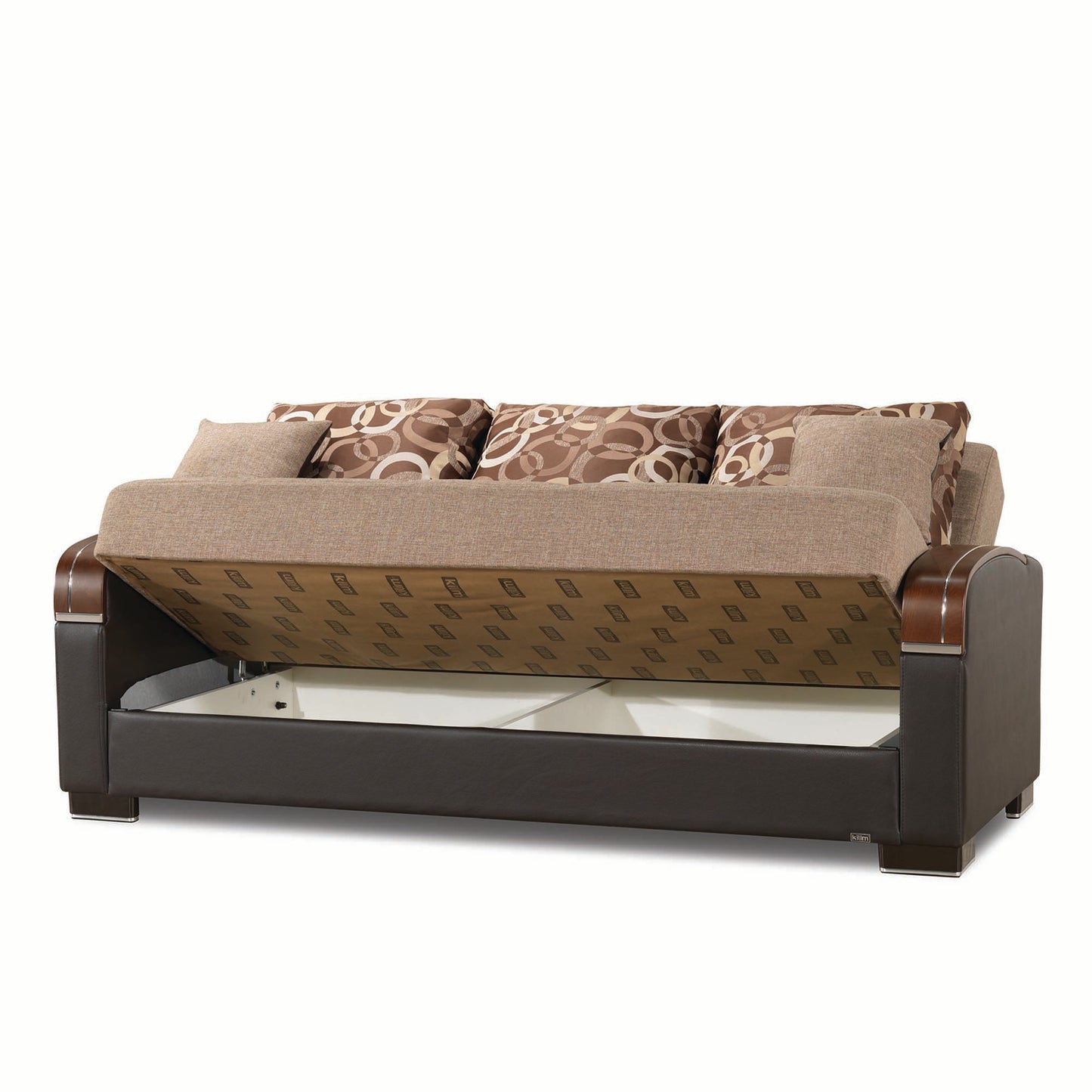 Mobimax Upholstered Convertible Sofabed with Storage Brown