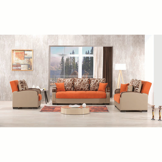 Mobimax Upholstered Convertible Sofabed with Storage Orange