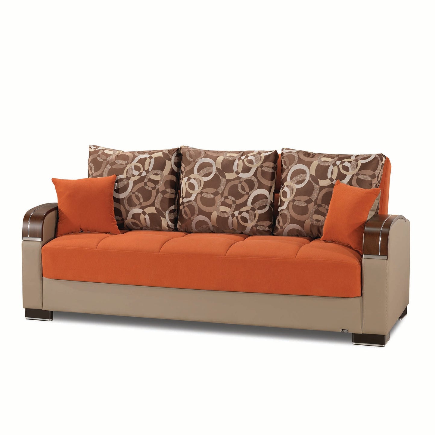 Mobimax Upholstered Convertible Sofabed with Storage Orange