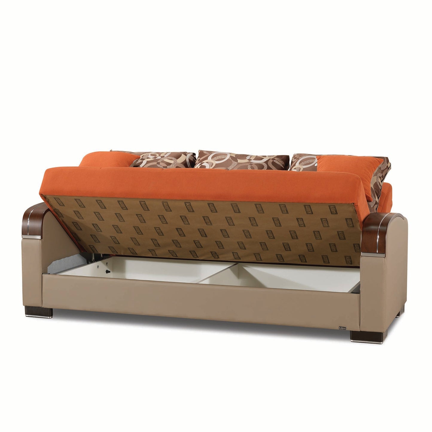 Mobimax Upholstered Convertible Sofabed with Storage Orange