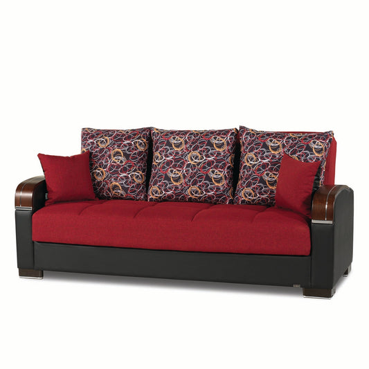 Mobimax Upholstered Convertible Sofabed with Storage Red