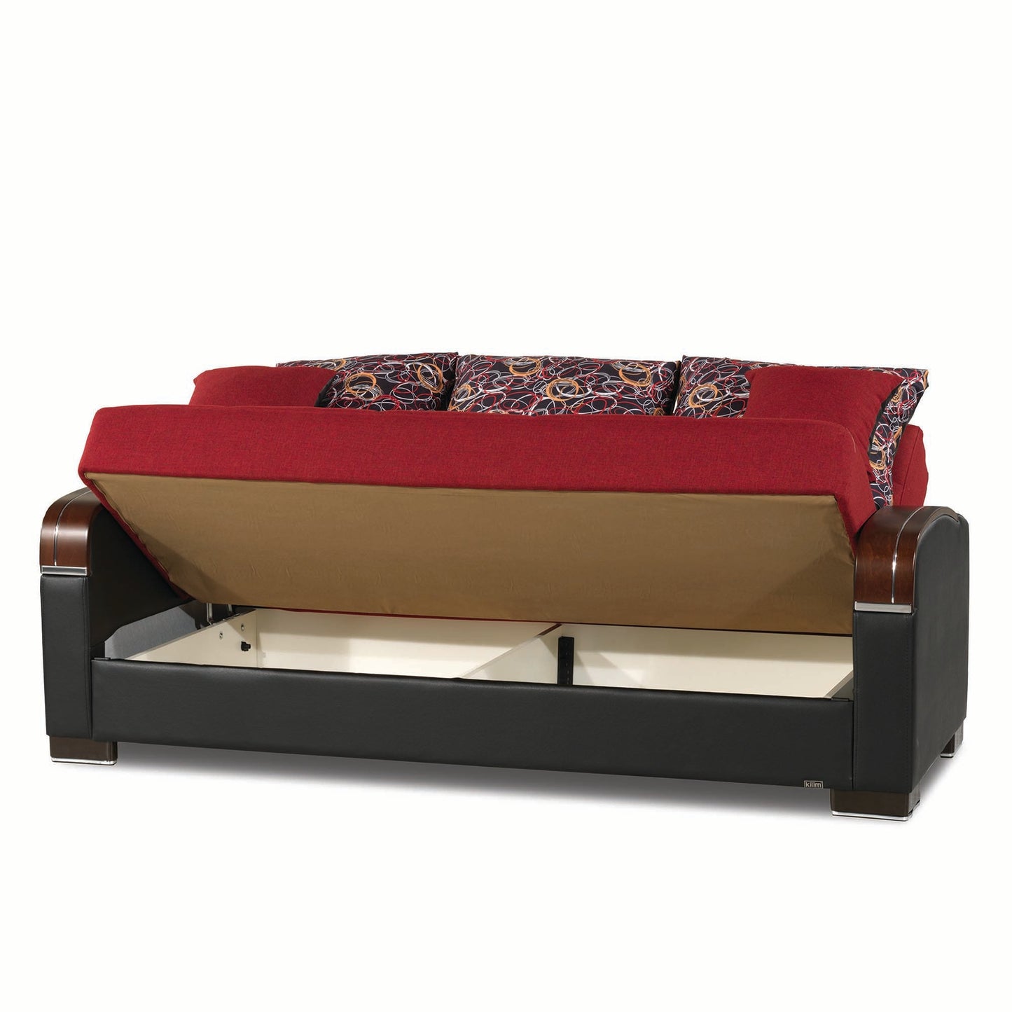 Mobimax Upholstered Convertible Sofabed with Storage Red