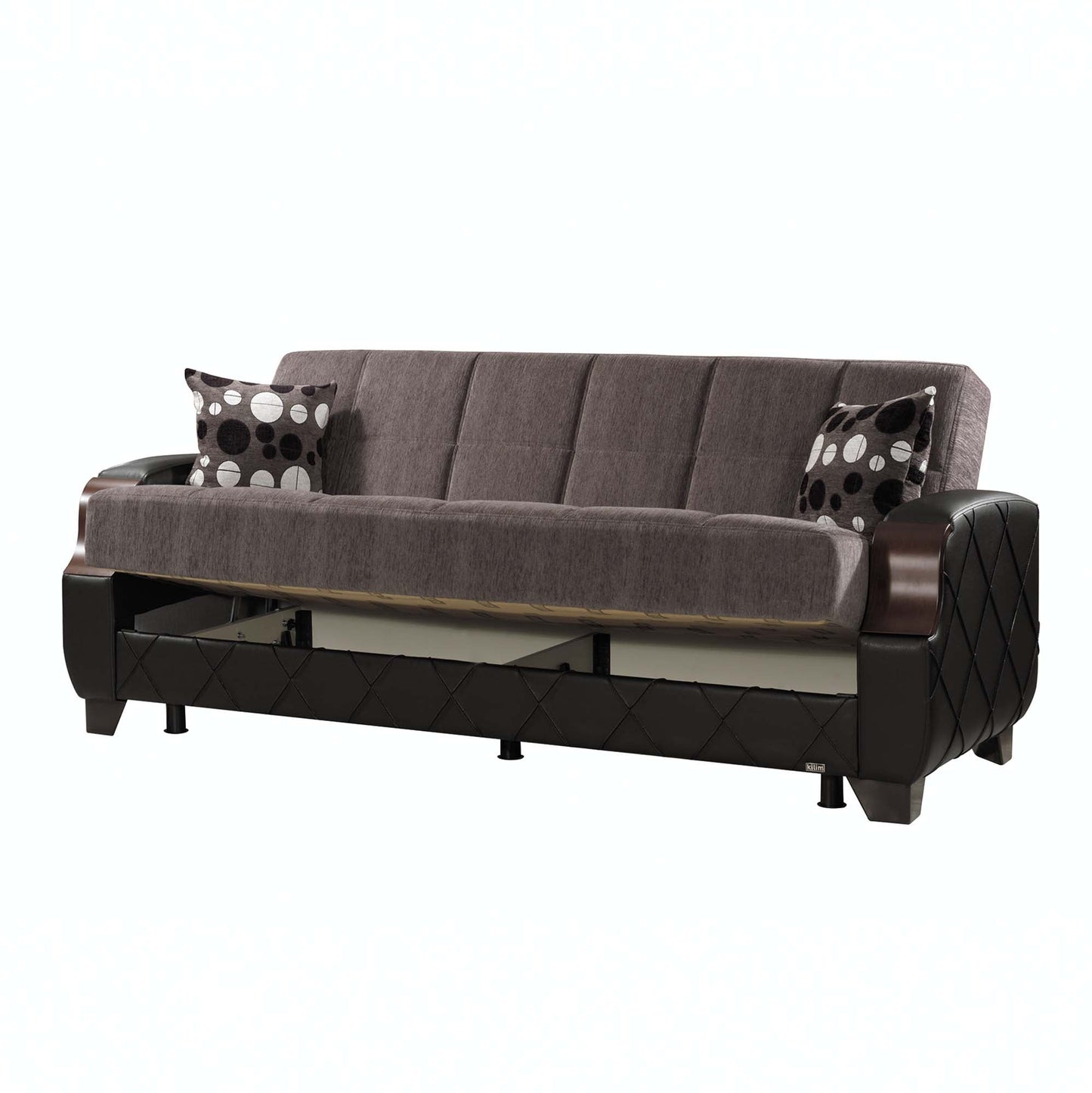 Molina Upholstered Convertible Sofabed with Storage Grey