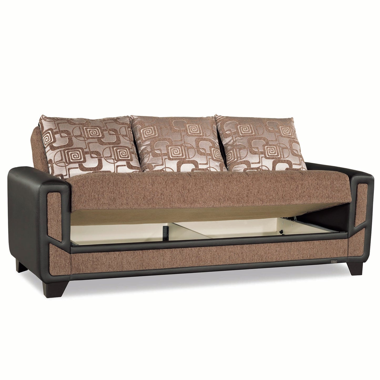 Mondo Modern Upholstered Convertible Sofabed with Storage Brown