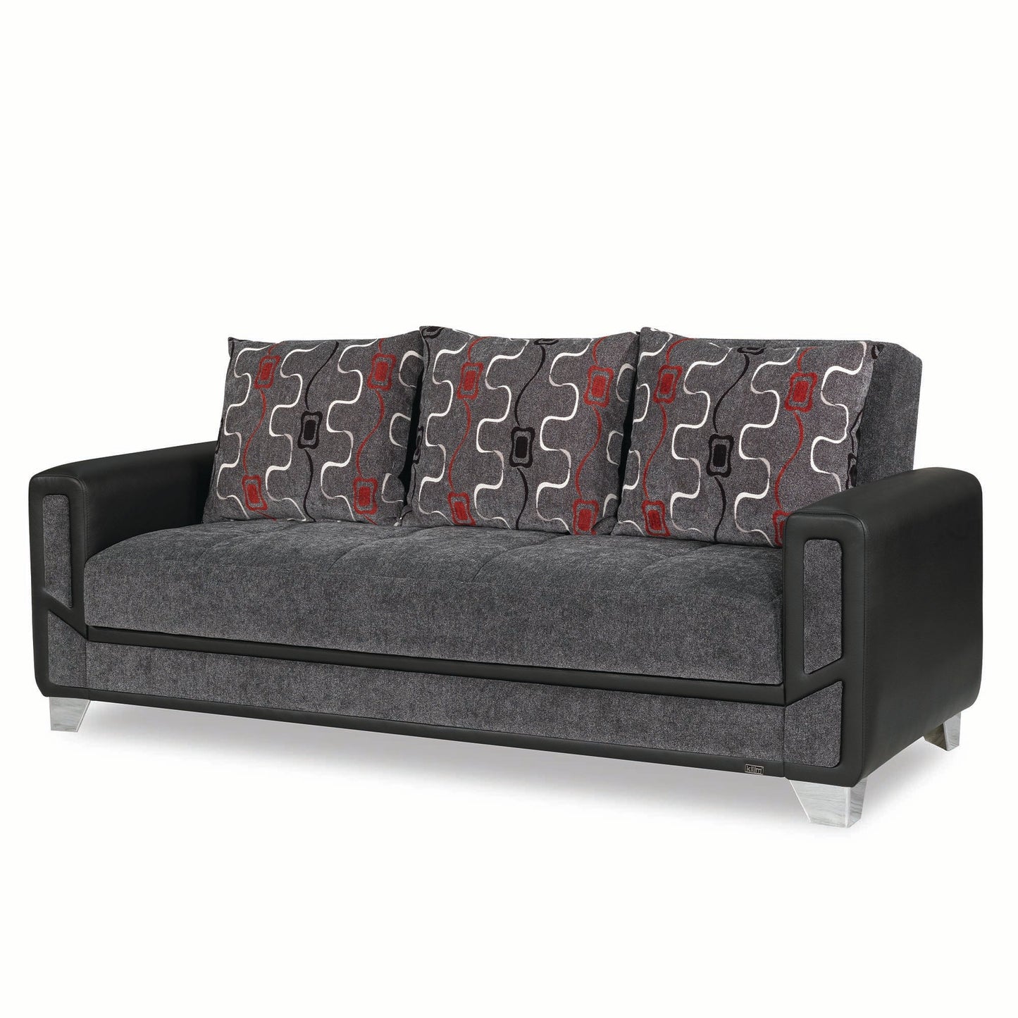 Mondo Modern Upholstered Convertible Sofabed with Storage Grey