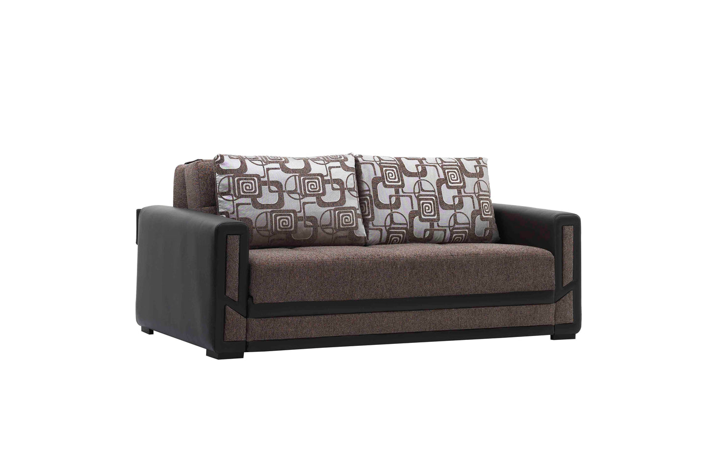 Mondomax Upholstered Convertible Sofabed with Storage Brown