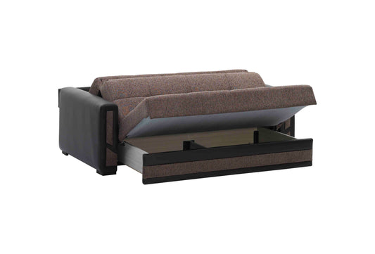 Mondomax Upholstered Convertible Sofabed with Storage Brown