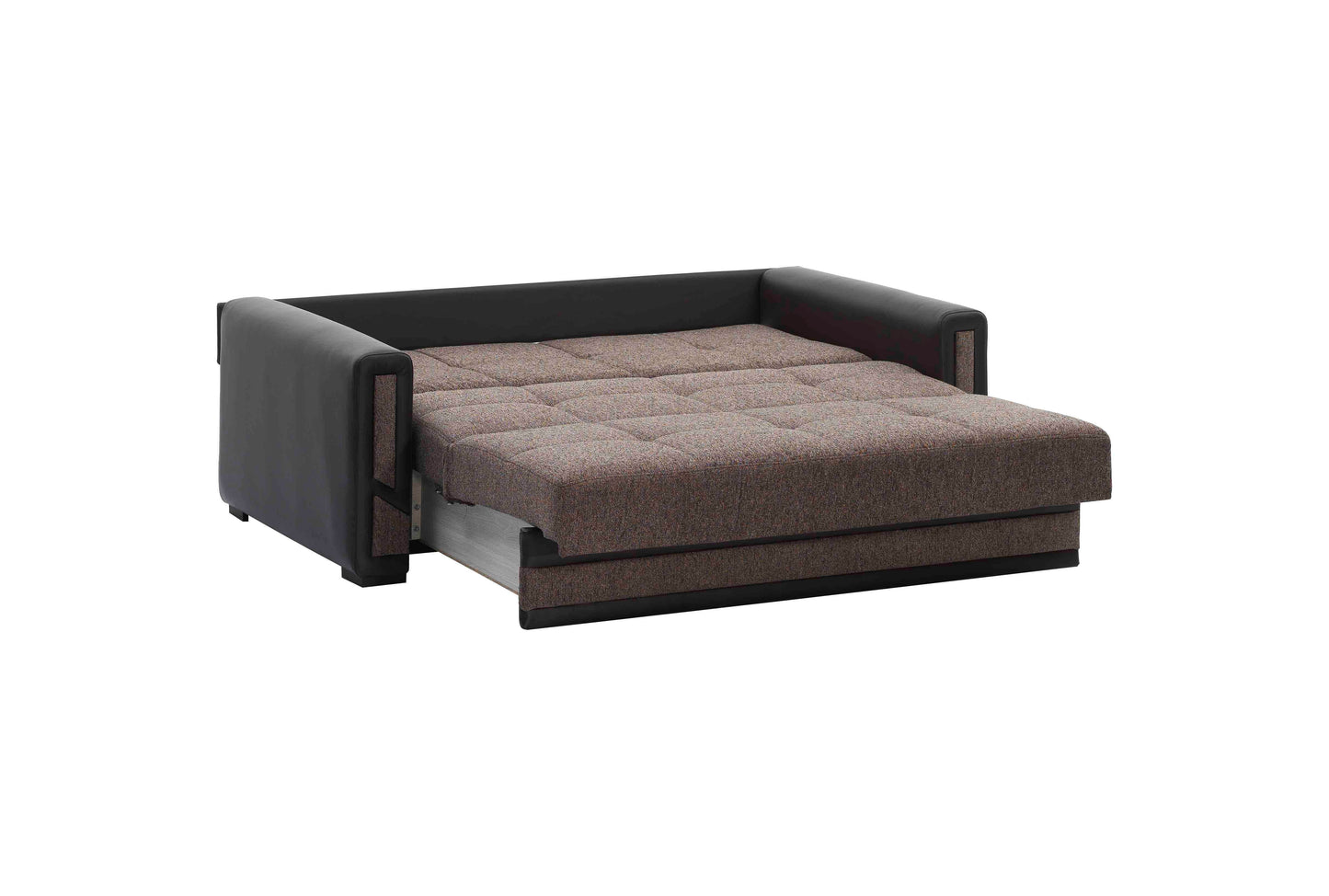 Mondomax Upholstered Convertible Sofabed with Storage Brown