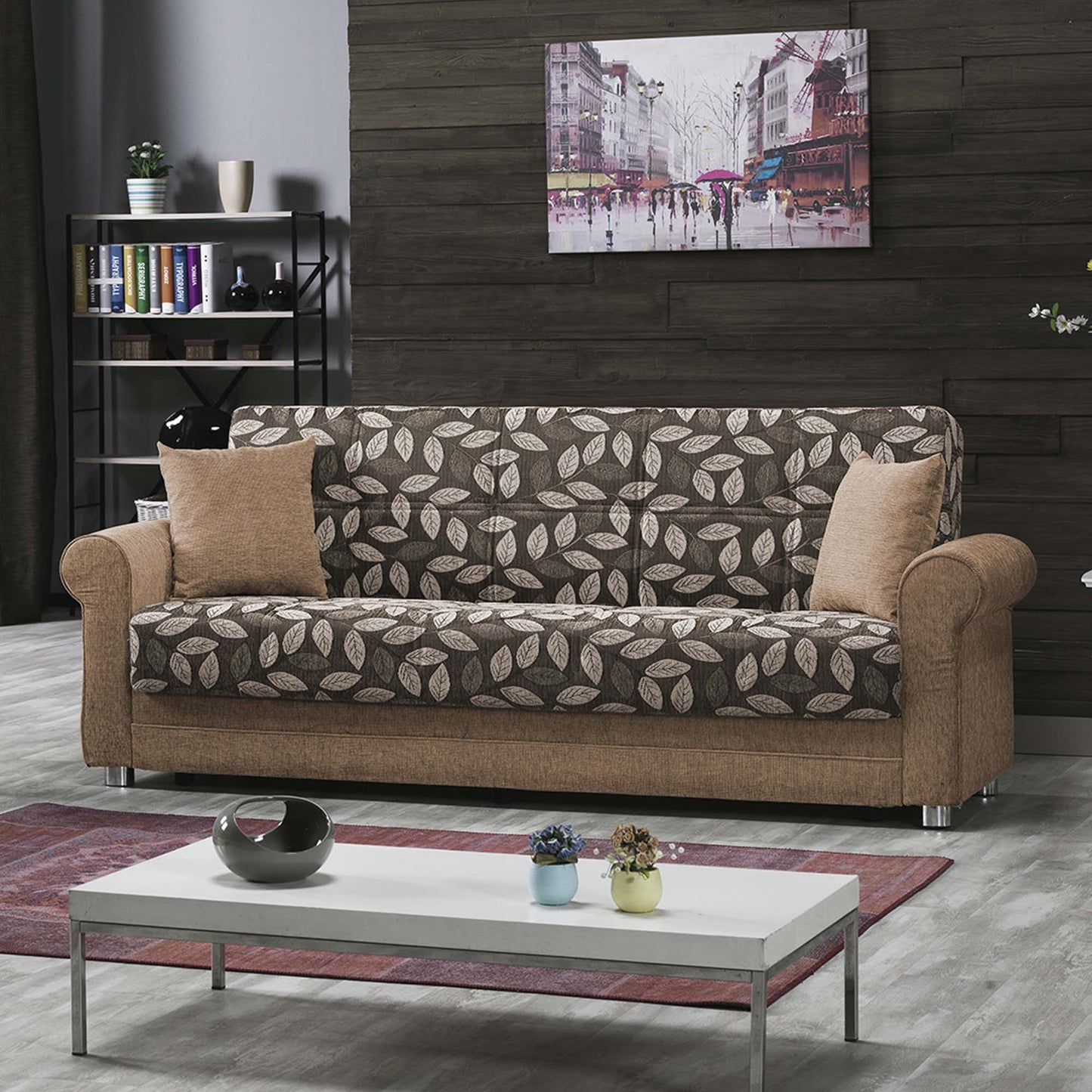 Rio Grande Upholstered Convertible Sofabed with Storage Beige