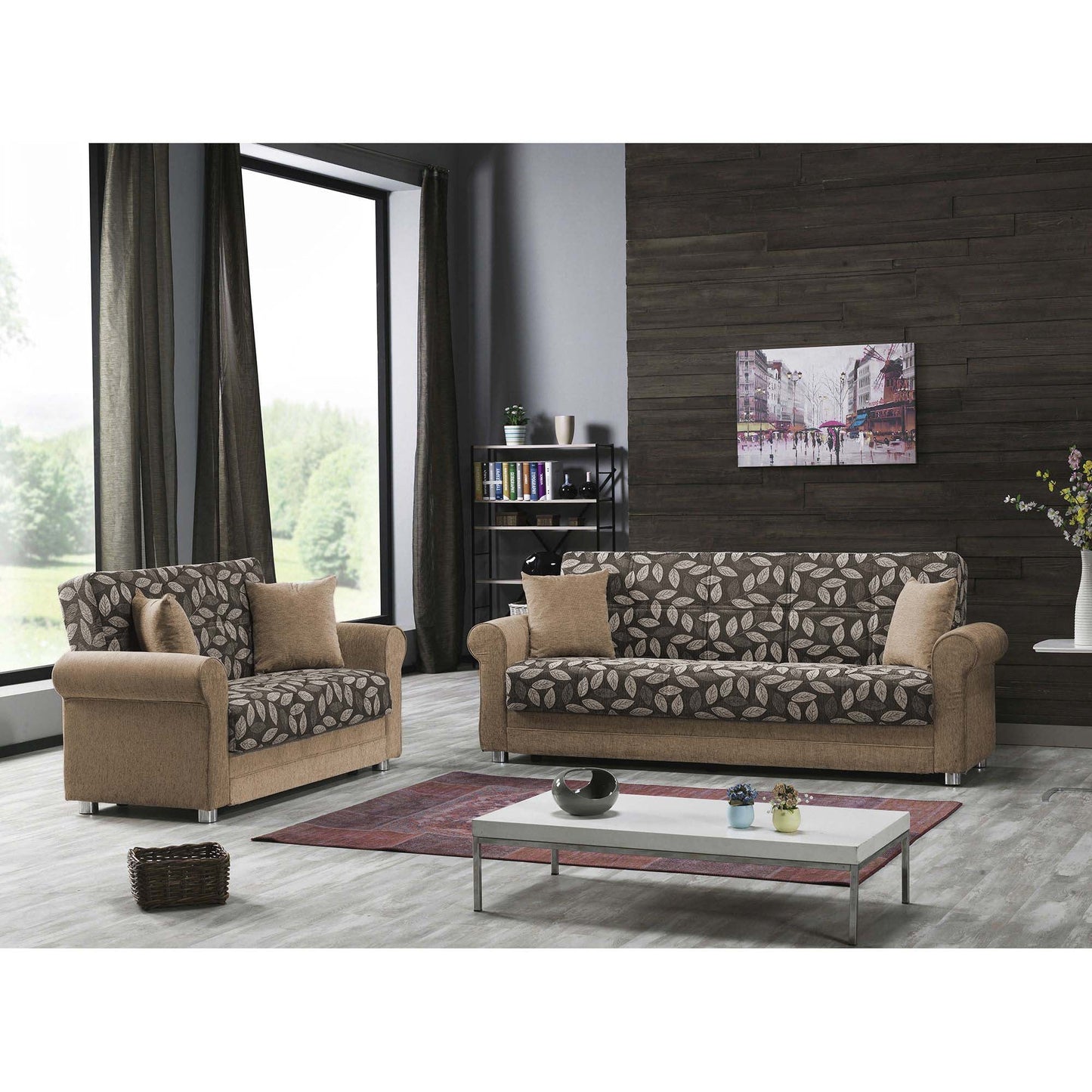 Rio Grande Upholstered Convertible Sofabed with Storage Beige