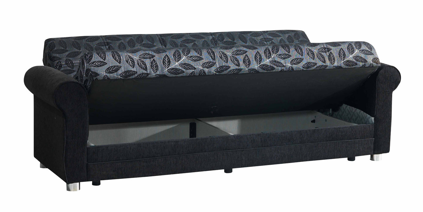 Rio Grande Upholstered Convertible Sofabed with Storage Black