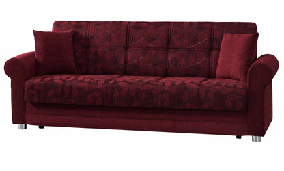 Rio Grande Upholstered Convertible Sofabed with Storage Burgundy