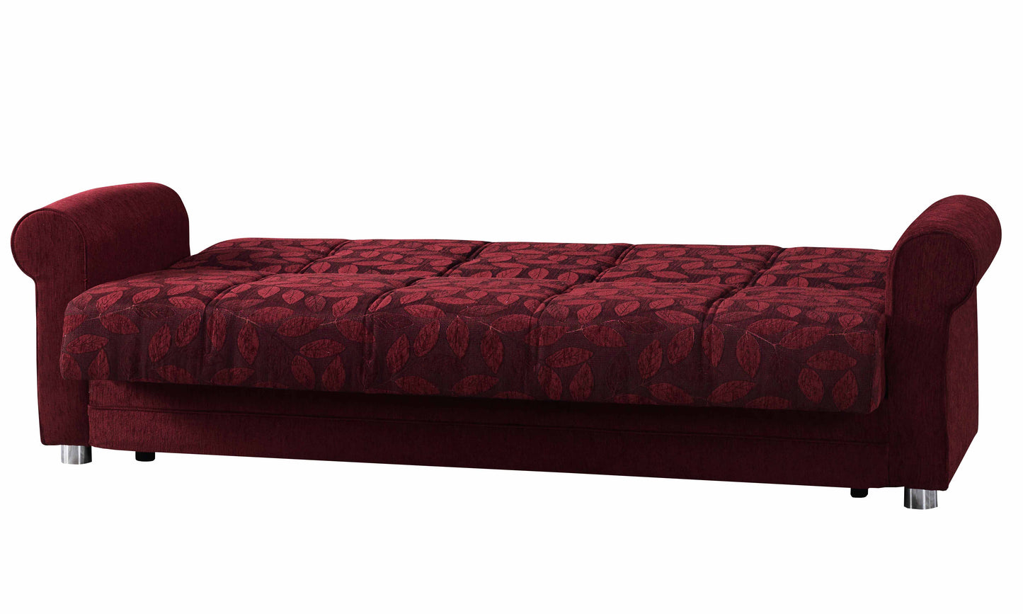 Rio Grande Upholstered Convertible Sofabed with Storage Burgundy