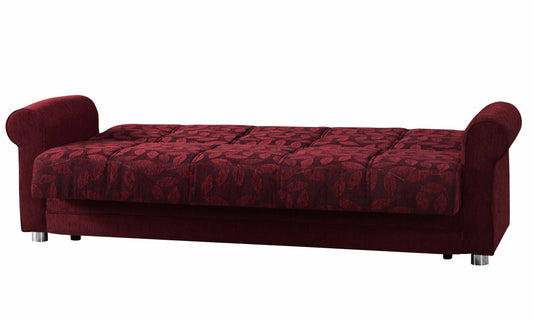 Rio Grande Upholstered Convertible Sofabed with Storage Burgundy