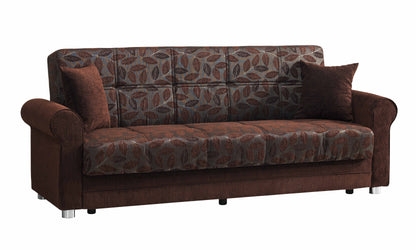 Rio Grande Upholstered Convertible Sofabed with Storage Dark Brown