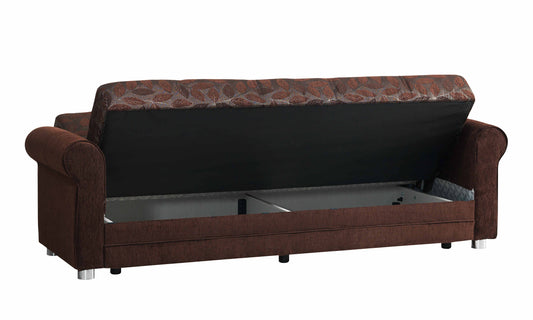 Rio Grande Upholstered Convertible Sofabed with Storage Dark Brown