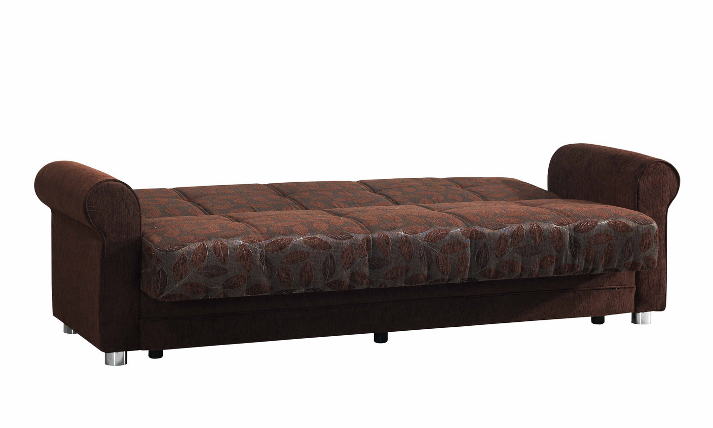 Rio Grande Upholstered Convertible Sofabed with Storage Dark Brown