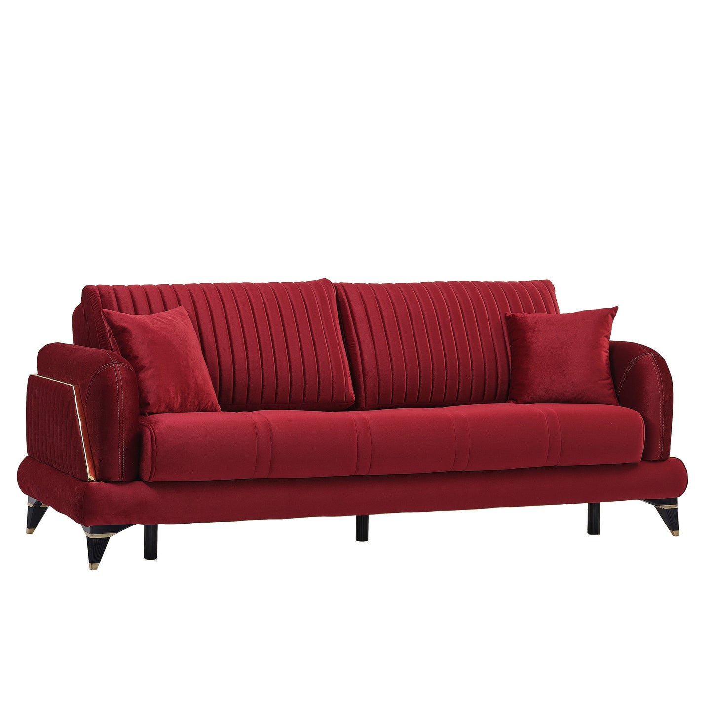 Ruby Upholstered Convertible Sofabed with Storage Burgundy