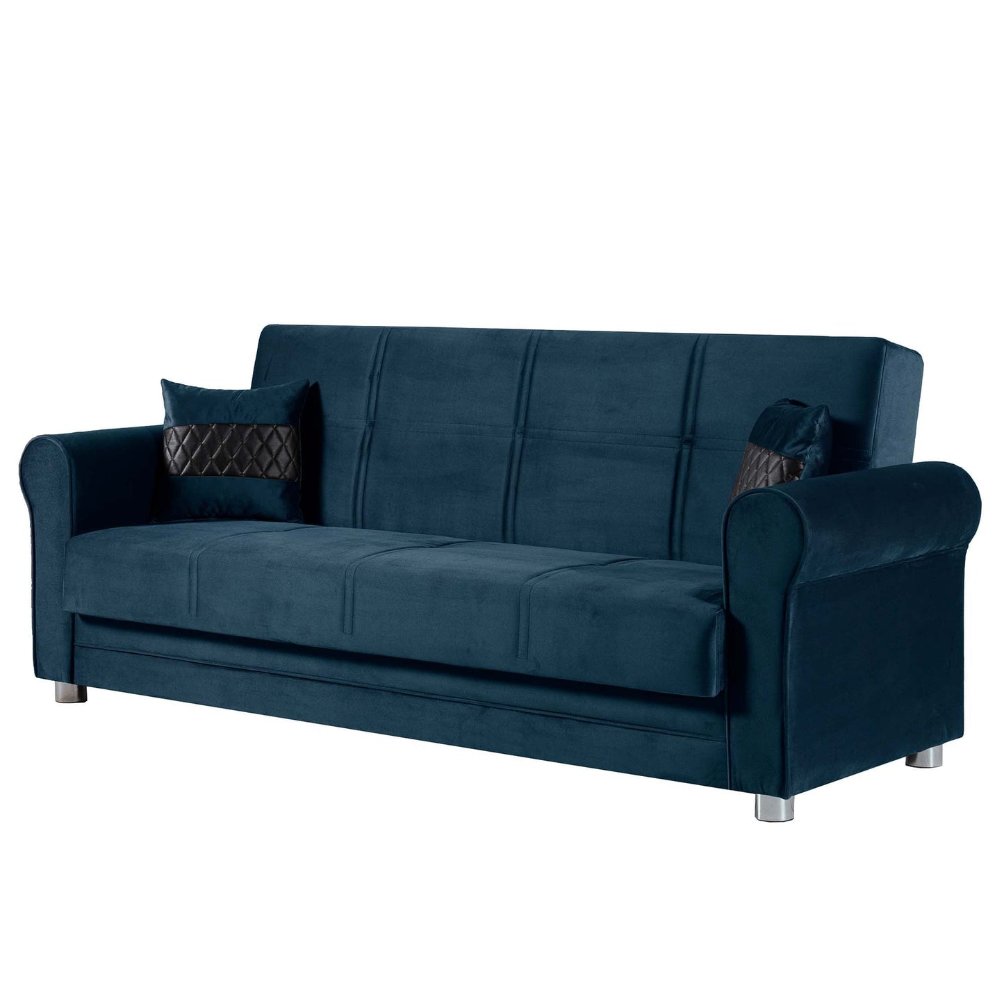 Sara Upholstered Convertible Sofabed with Storage Blue