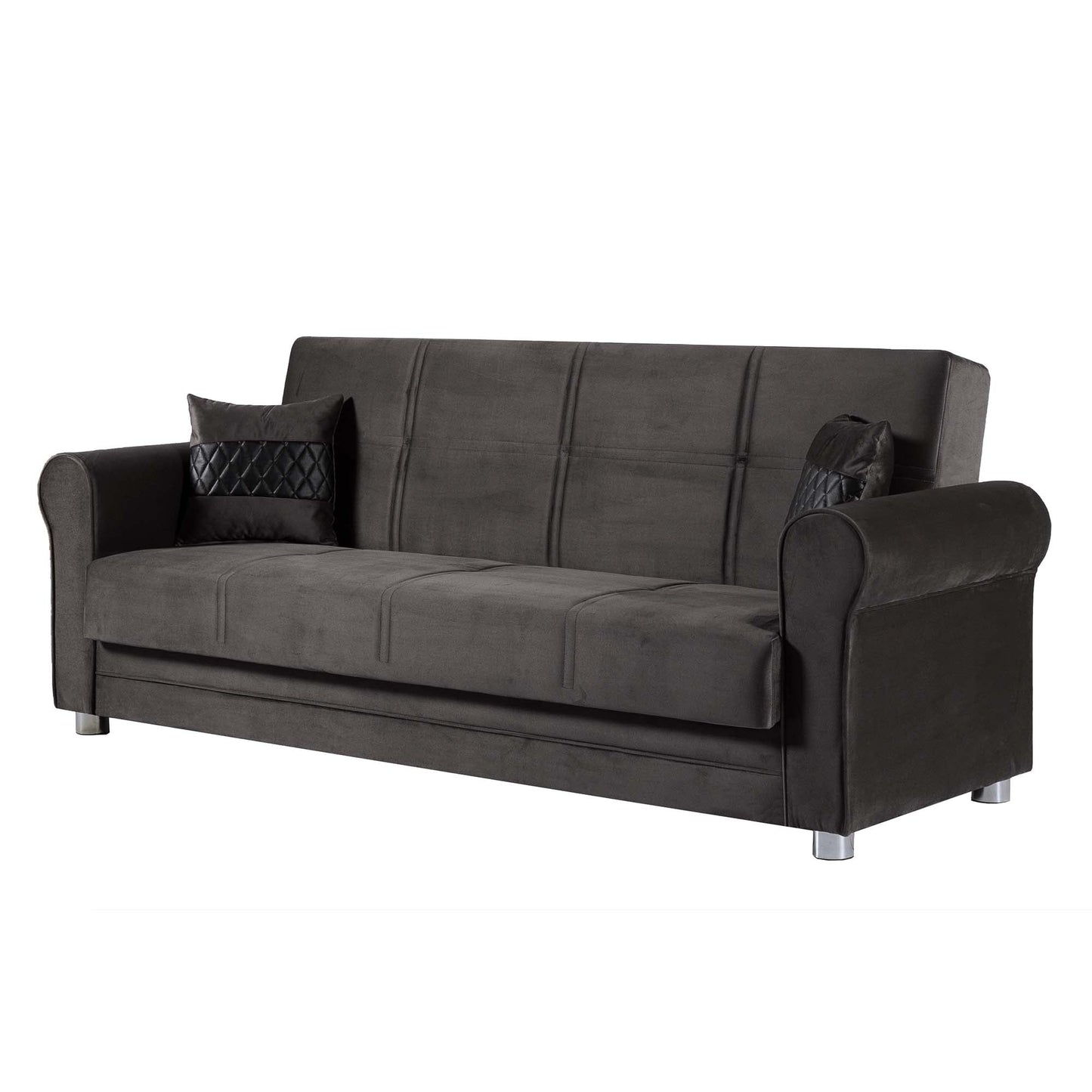 Sara Upholstered Convertible Sofabed with Storage Gray