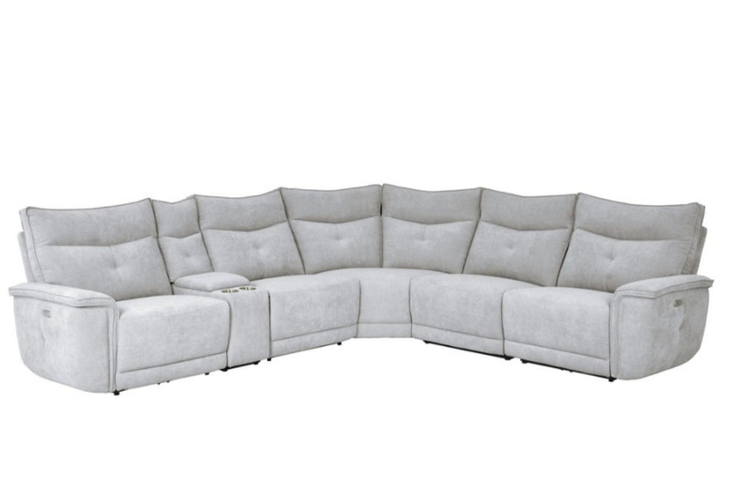 Tesoro 6pc Sectional Living Room Set in Mist Gray