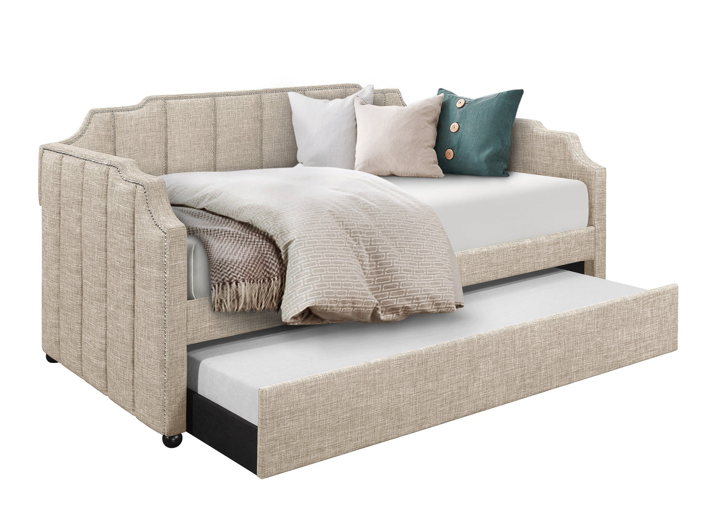 Aisha Beige Daybed with Trundle