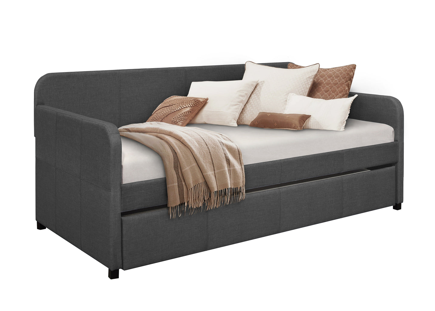 Fatimah Dark Gray Daybed with Trundle