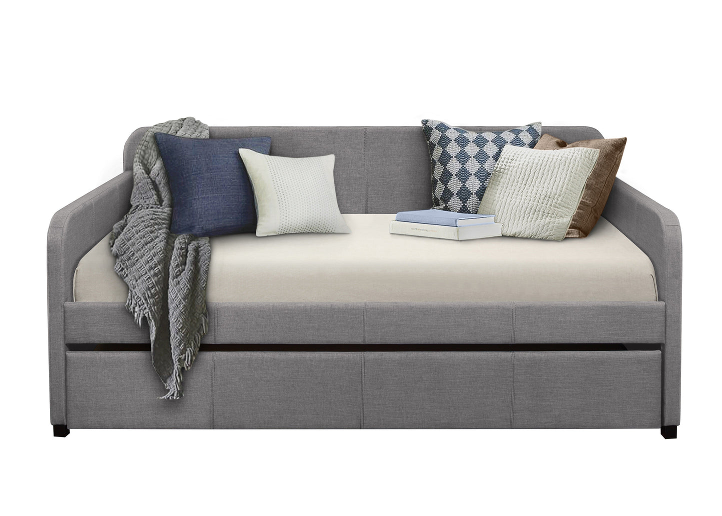 Fatimah Gray Daybed with Trundle