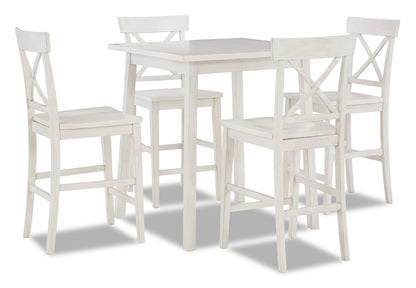 Wallace 5-Piece Counter-Height Dining Package - White