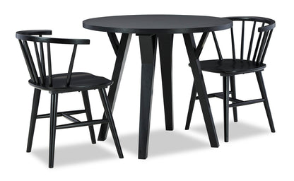 Telos 3-Piece Round Dining Package - Black