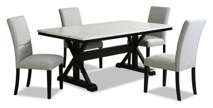 Quinlan 5-Piece Dining Package with Trestle Dining Table