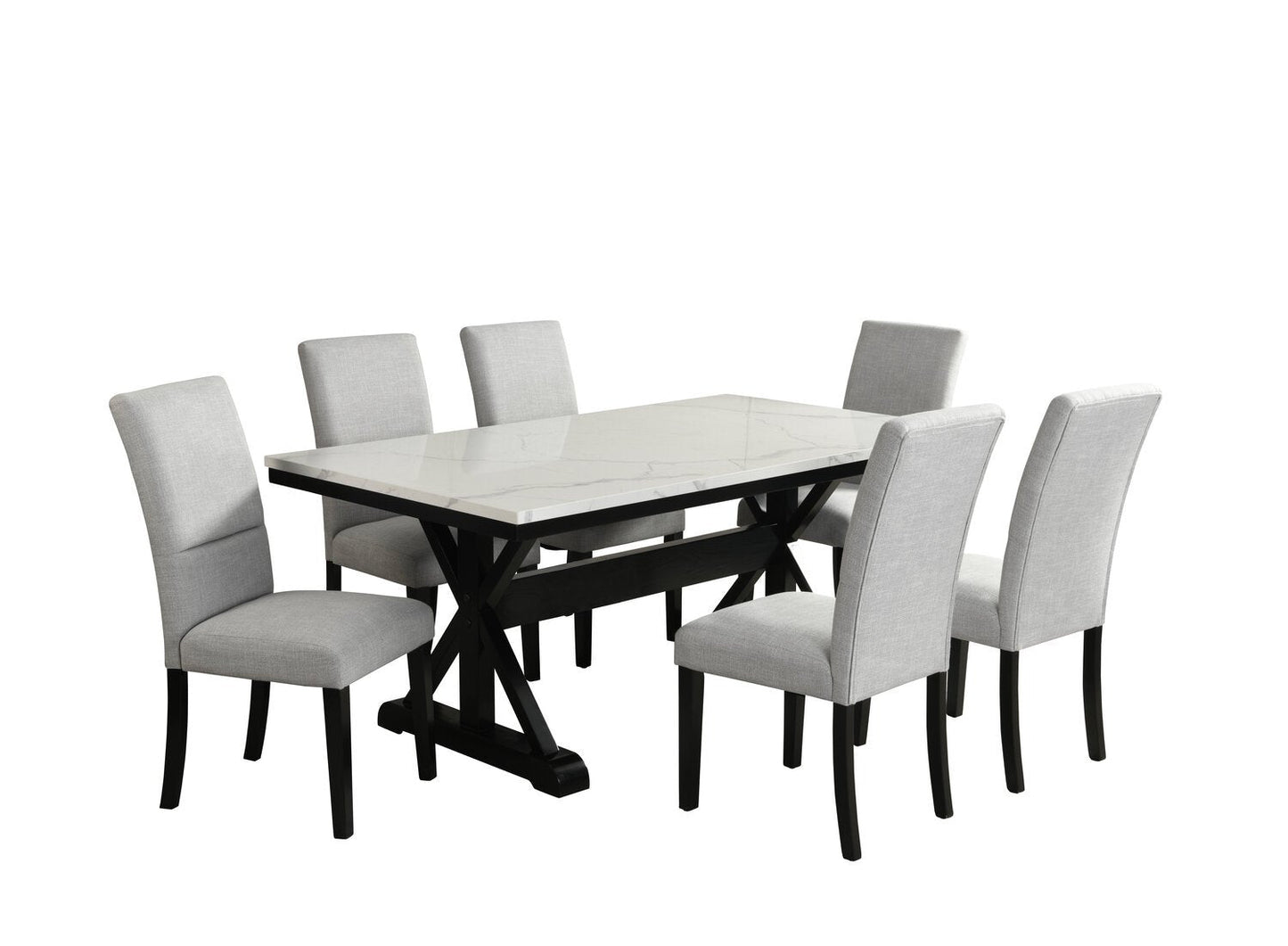 Quinlan 7-Piece Dining Package with Trestle Dining Table