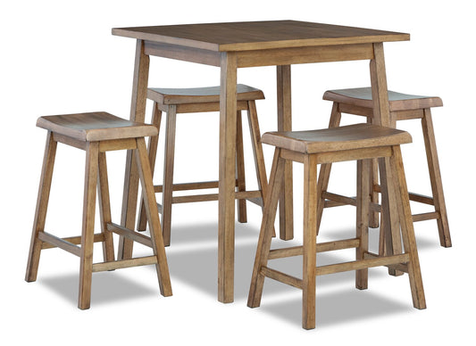 Wallace 5-Piece Counter-Height Dining Package with Stools - Natural