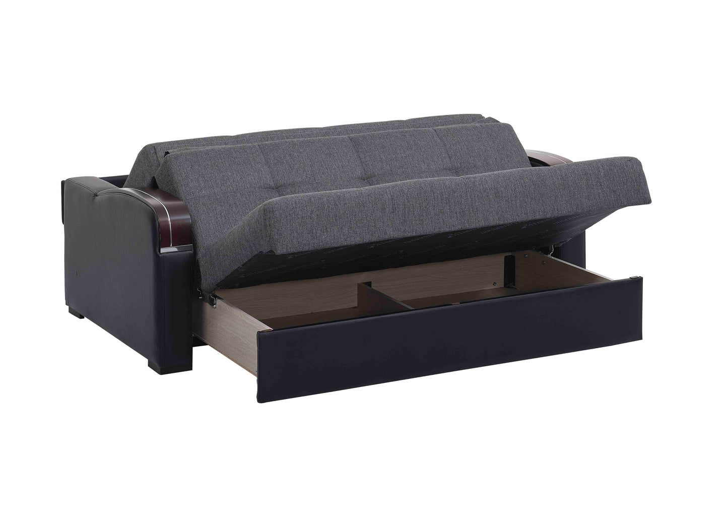 Sleep Plus Upholstered Convertible Sofabed with Storage Grey