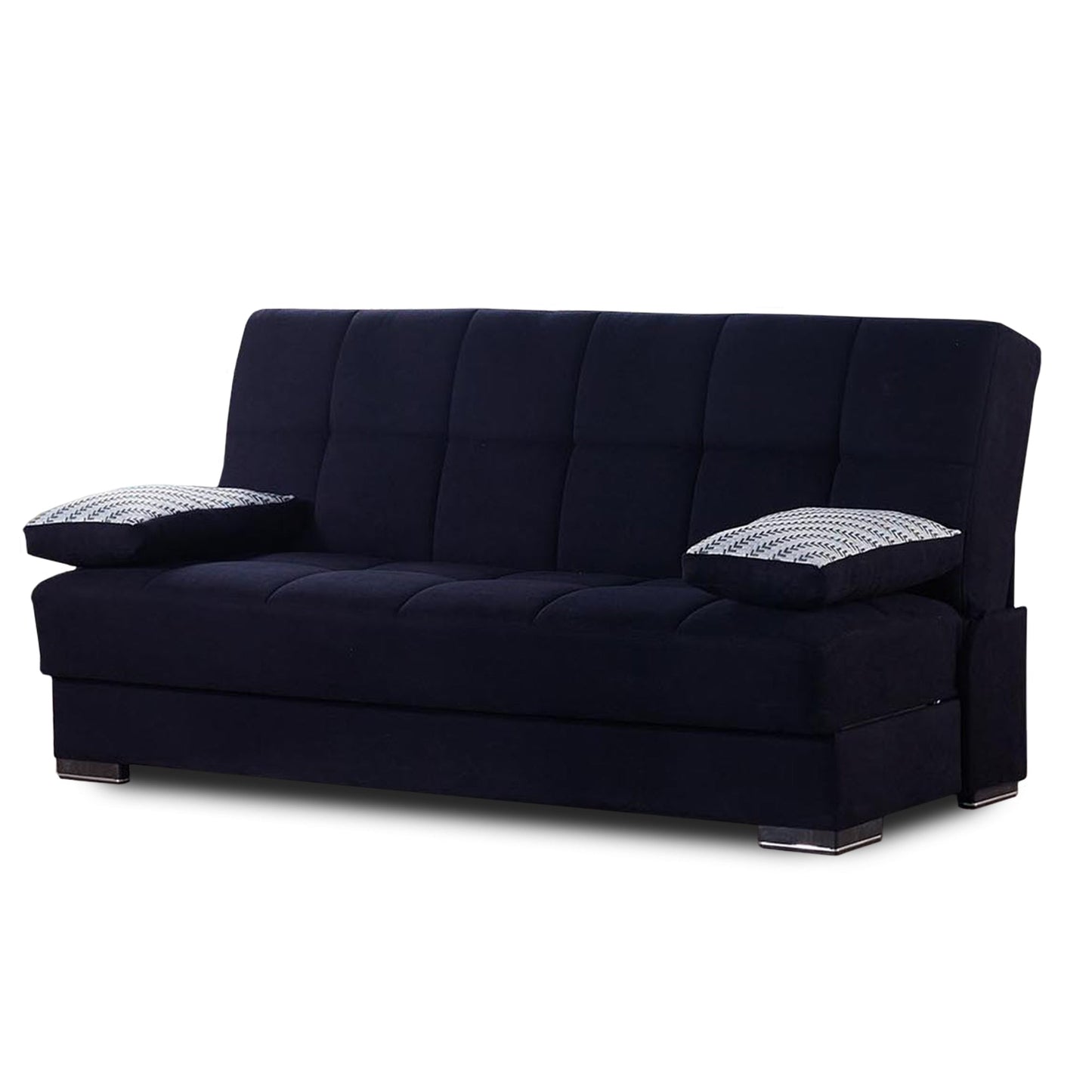 Soho Upholstered Convertible Sofabed with Storage Black