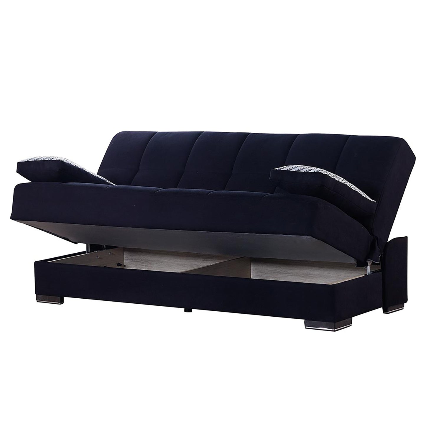 Soho Upholstered Convertible Sofabed with Storage Black