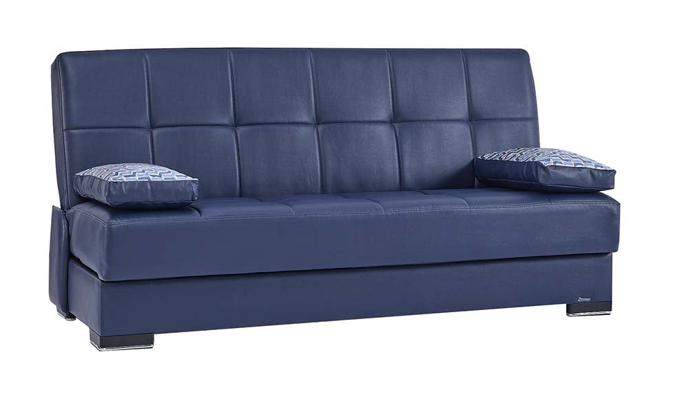 Soho Upholstered Convertible Sofabed with Storage Blue-PU