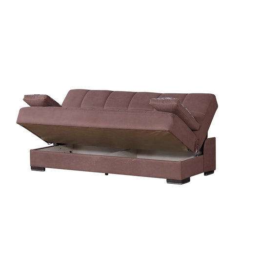 Soho Upholstered Convertible Sofabed with Storage Brown