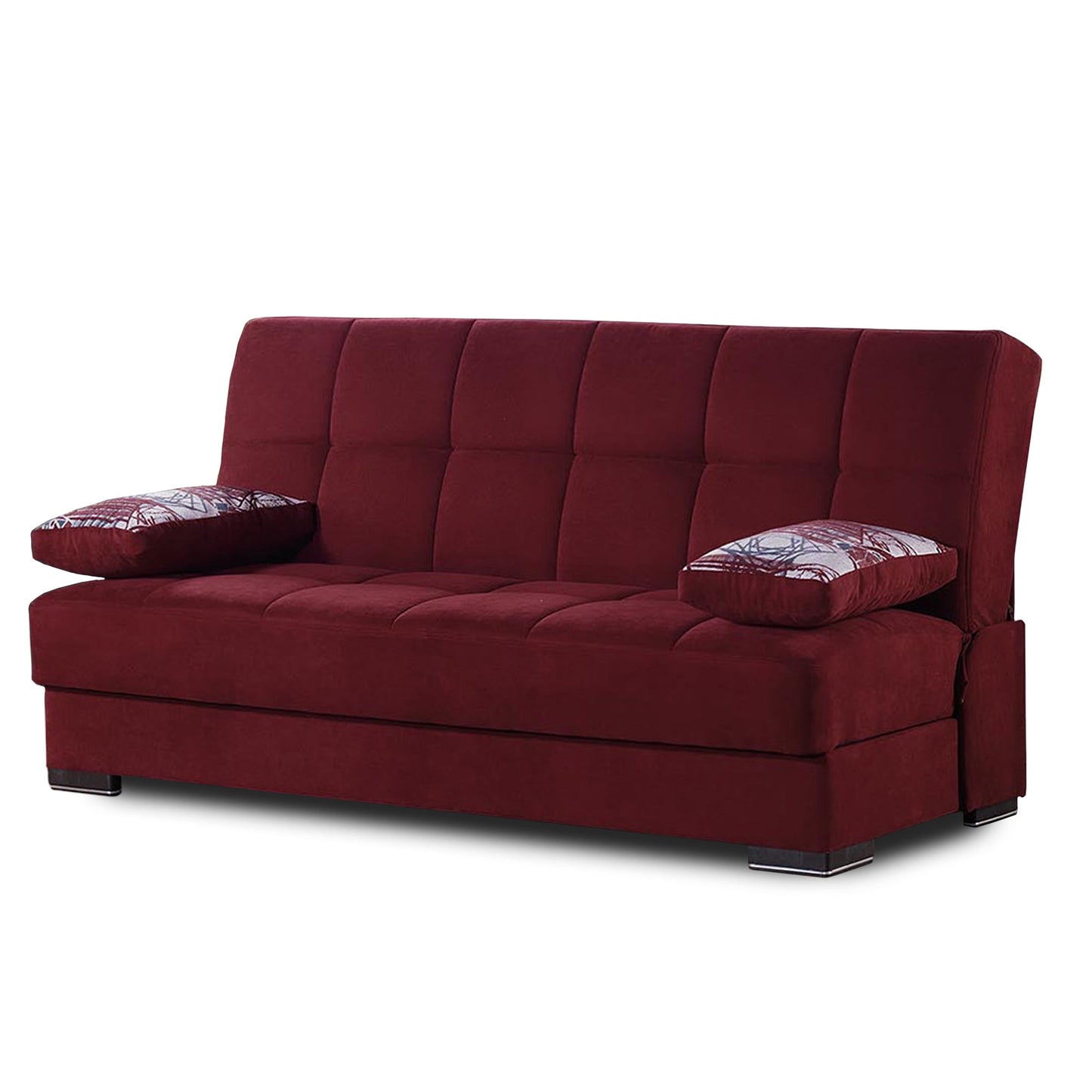 Soho Upholstered Convertible Sofabed with Storage Burgundy