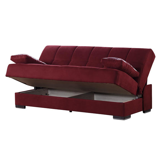 Soho Upholstered Convertible Sofabed with Storage Burgundy