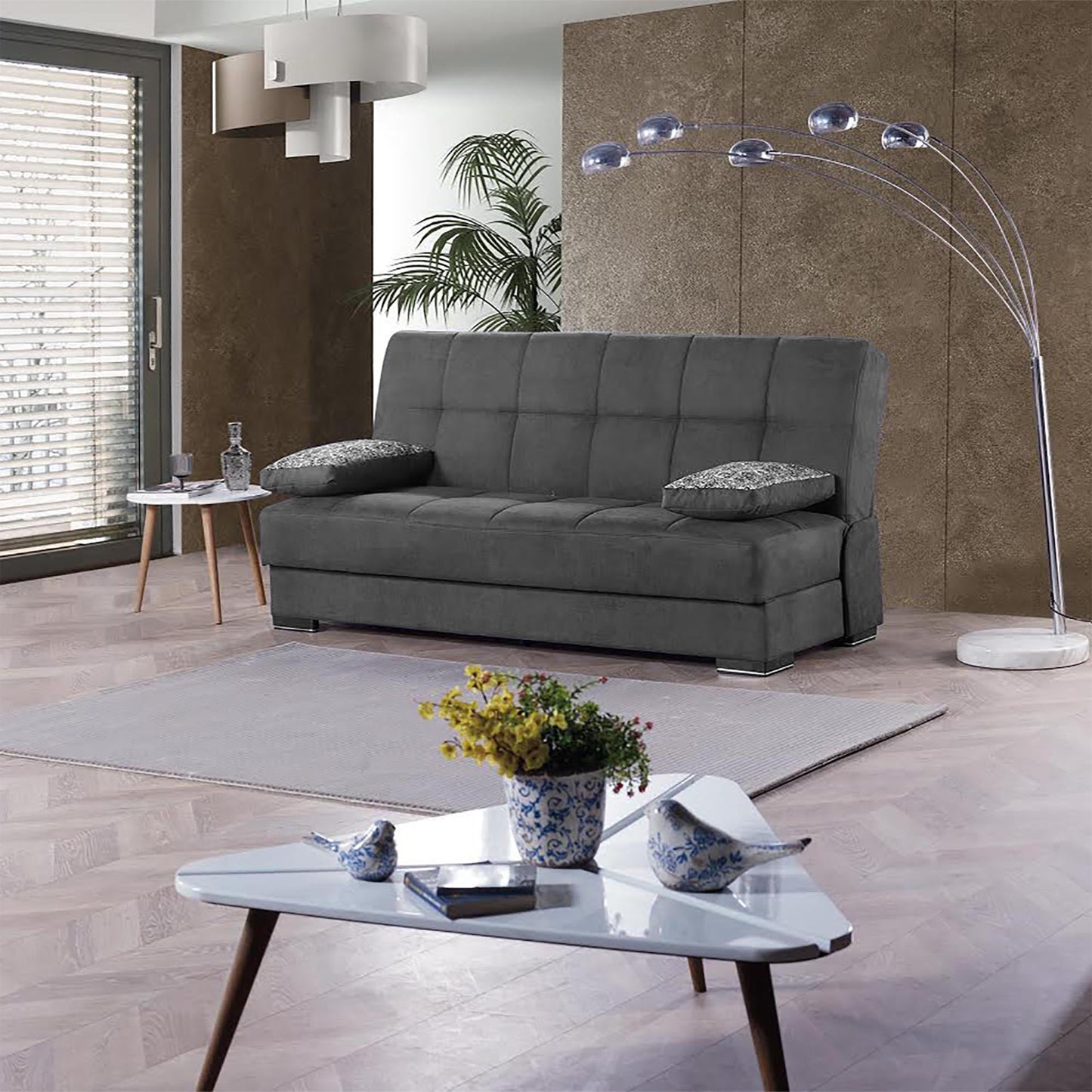 Soho Upholstered Convertible Sofabed with Storage Grey