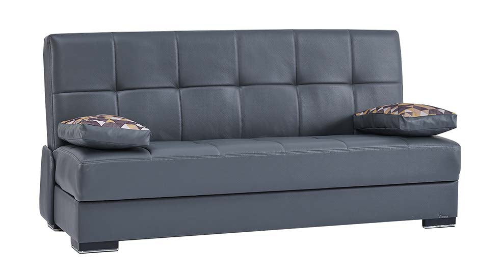 Soho Upholstered Convertible Sofabed with Storage Grey-PU