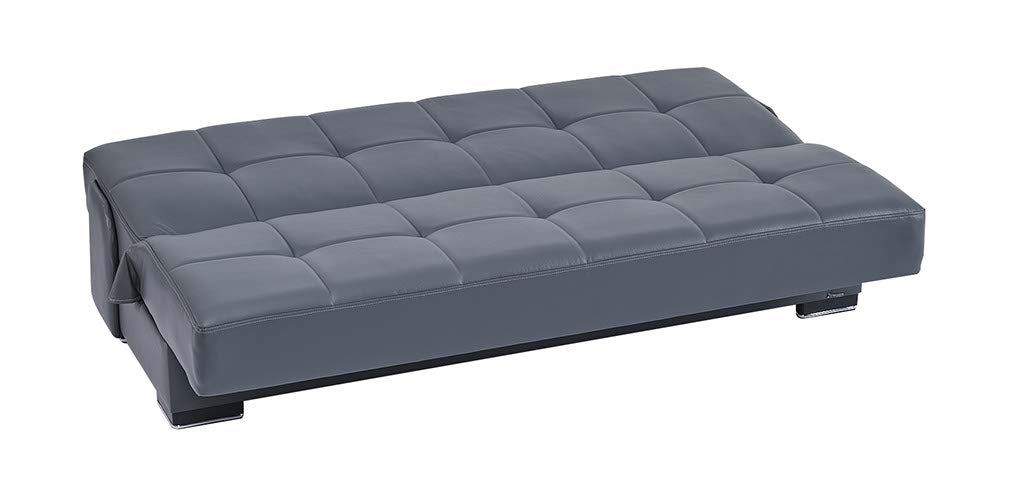 Soho Upholstered Convertible Sofabed with Storage Grey-PU