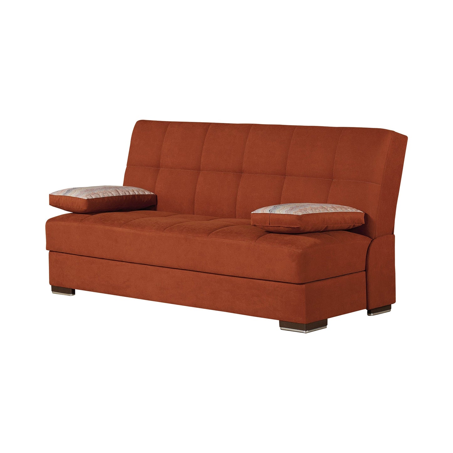 Soho Upholstered Convertible Sofabed with Storage Orange