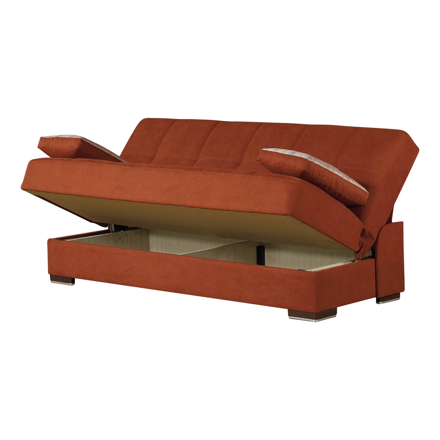 Soho Upholstered Convertible Sofabed with Storage Orange