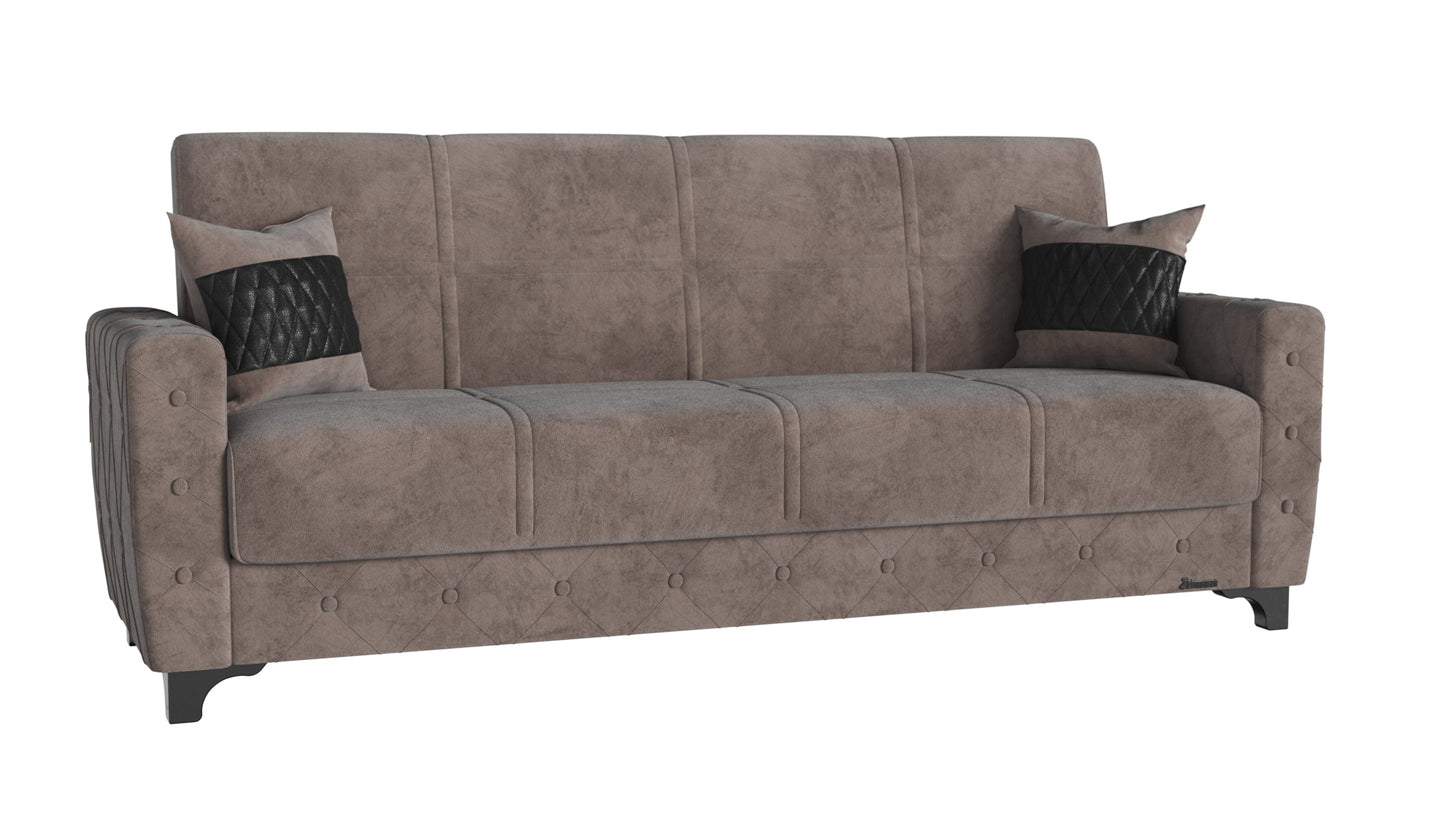 Sultan Upholstered Convertible Sofabed with Storage Beige