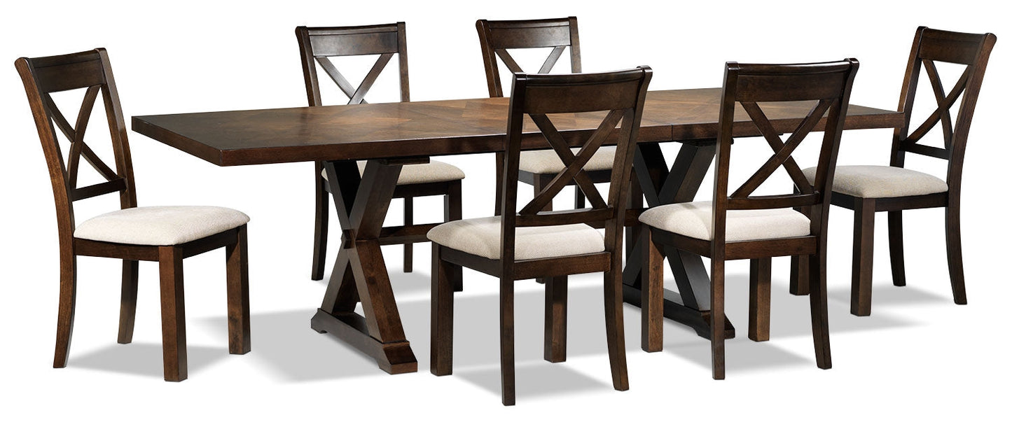 Umber 7-Piece Dining Room Set - Rustic Brown