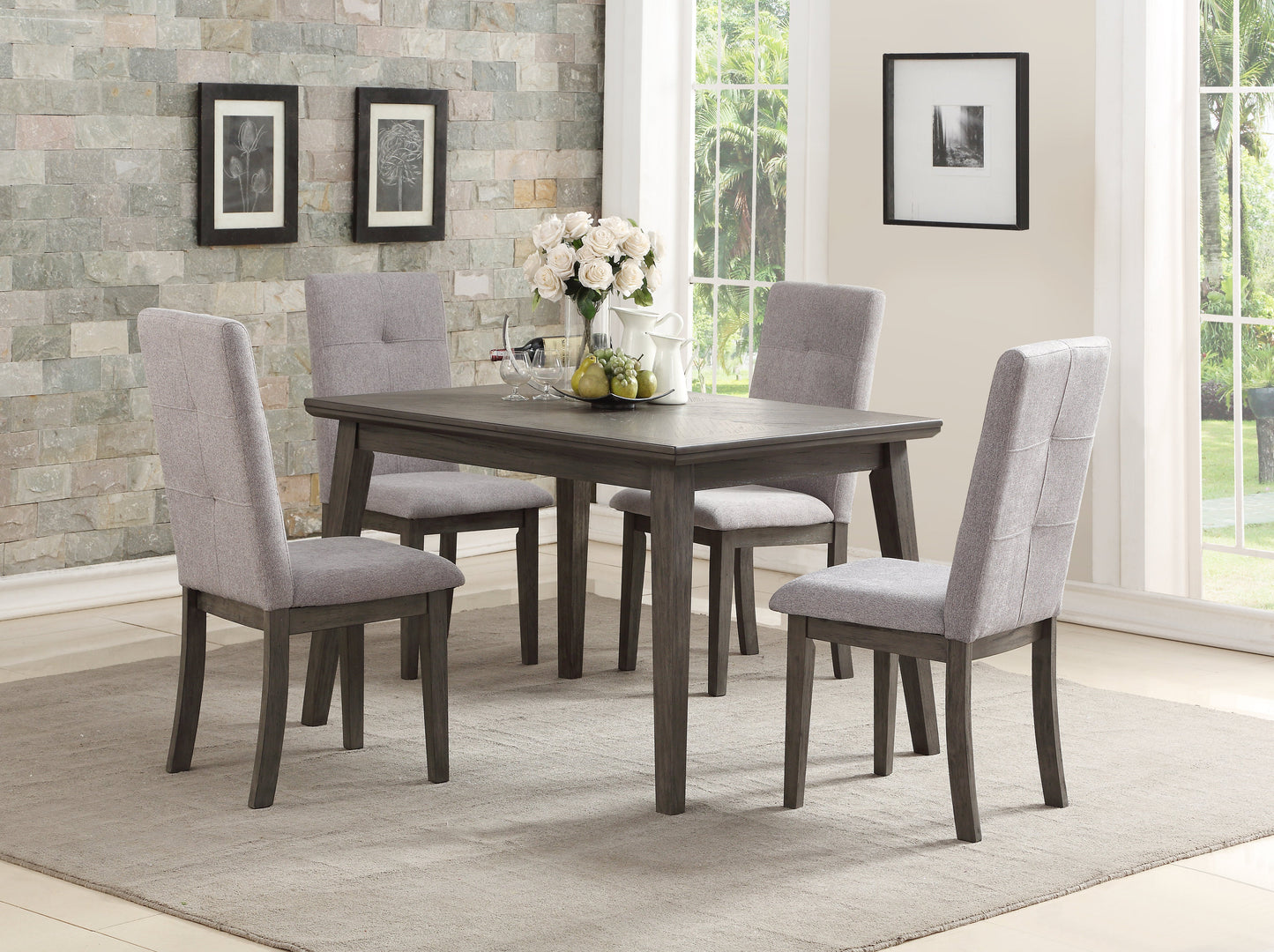 Carrigart 5-Piece Dinette Set - Grey