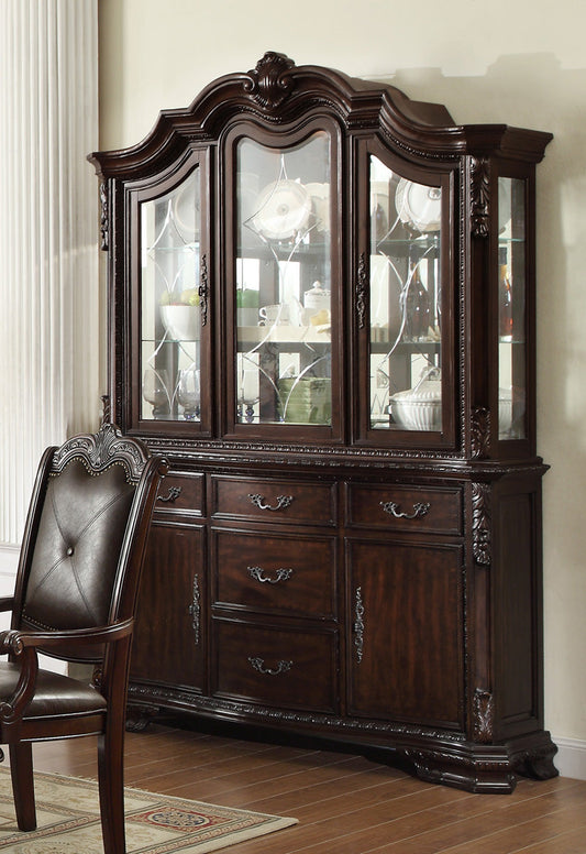 Crown Mark Kiera Buffet with Hutch in Rich Brown image
